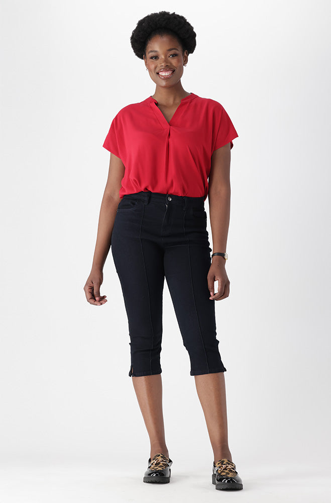 Ladies | Edith Portofino Hi Low Hem Top Blouses