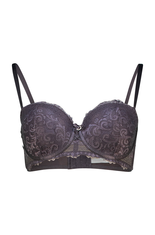Rania Multiway Lace/Bow Detail Bra _ 164004 _ Gunmetal