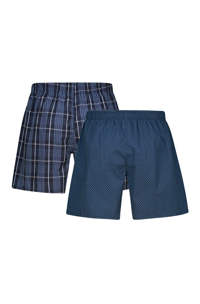 Underwear | Mathew Woven Boxers 2pk _ 157292 Blue Men’s Underwear