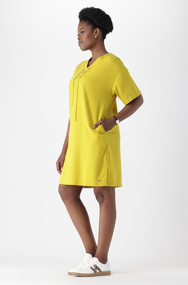 Ladies | Amy Tie Detail Linen Dress Dresses