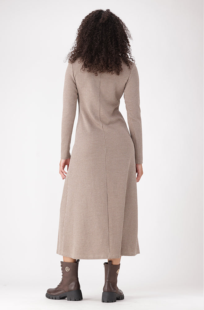 ASHTON POLONECK RIB DRESS
