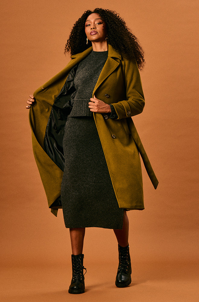 LISA TEXTURED MELTON COAT