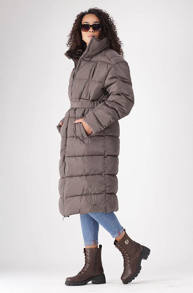 GIA BELTED COMBO PUFFER
