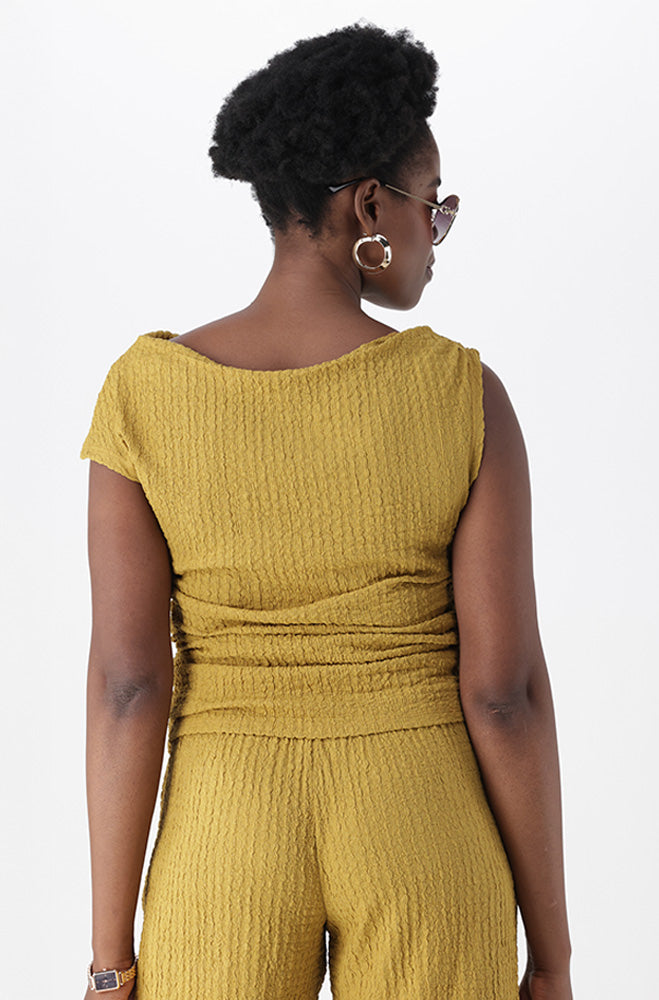 CARA TEXTURED DRAPE TOP
