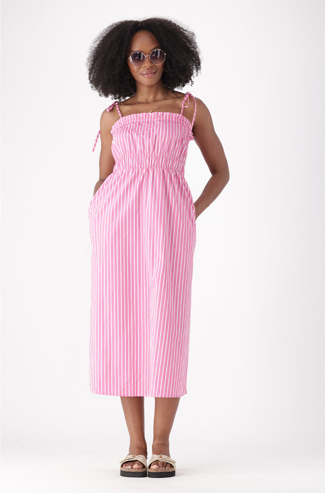 SIENNA STRAPPY STRIPE DRESS
