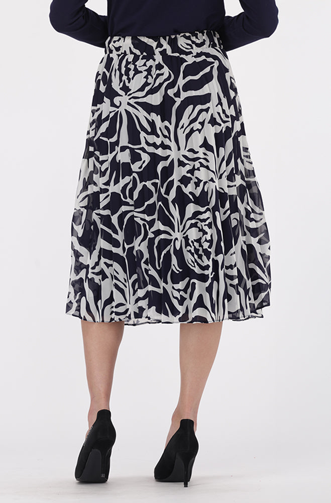 IRIS FLORAL PLEATED SKIRT
