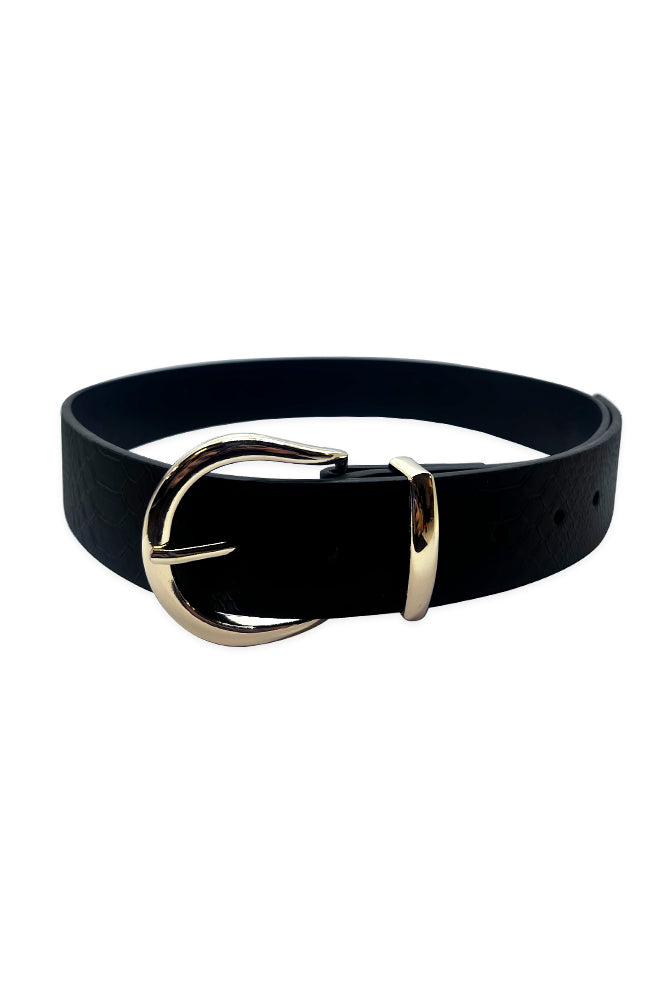 Accessories | Rosaria Croc Circle Belt _ 161273 Black Belts