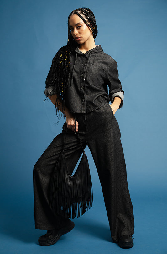KAILANY DENIM PULL ON WIDE LEG PANTS