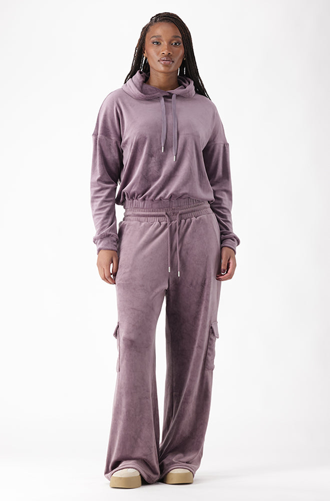 CAIA VELOUR CARGO WIDE LEG PANTS – Dunns