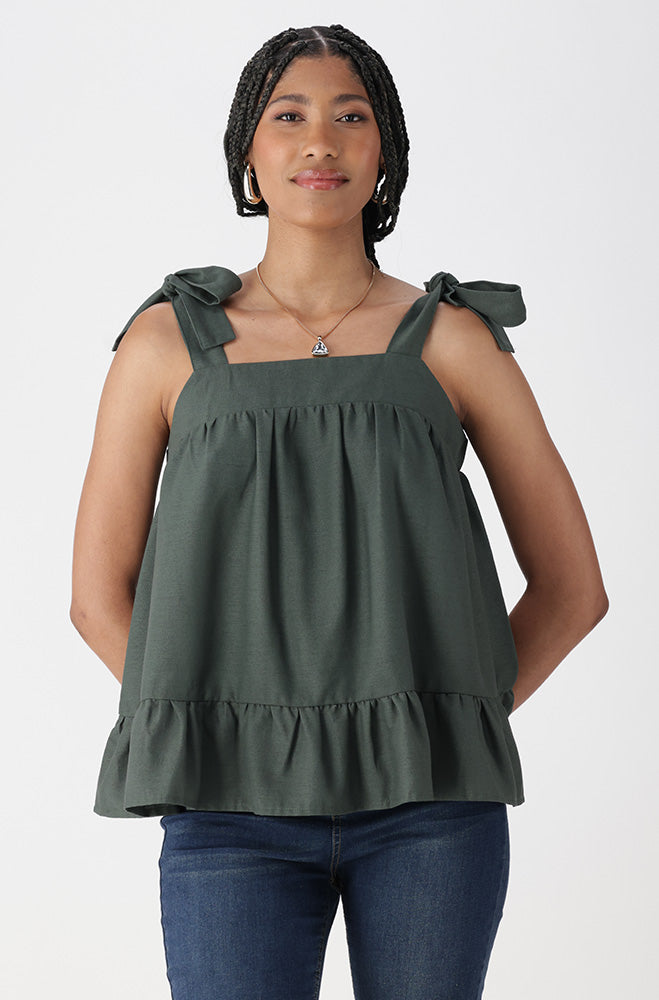 Ladies | Alana Linen Blend Top Blouses