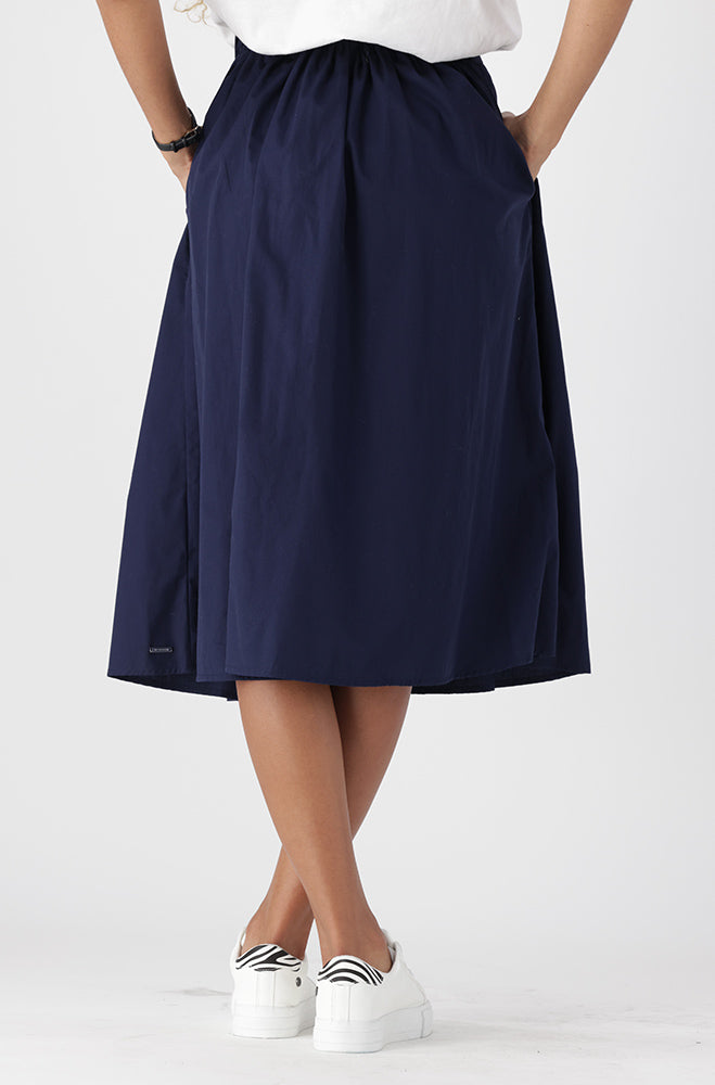 Ladies | Sarah Elasticated A-line Skirt_ 162066 _ Navy Skirts