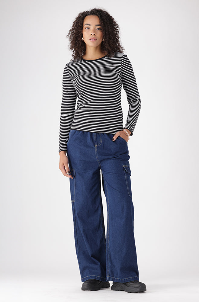 RHEA DENIM UTILITY WIDE LEG