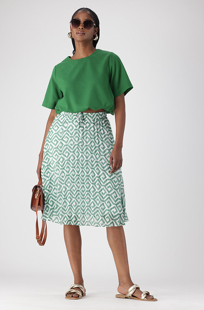 IRIS GEO PLEATED SKIRT
