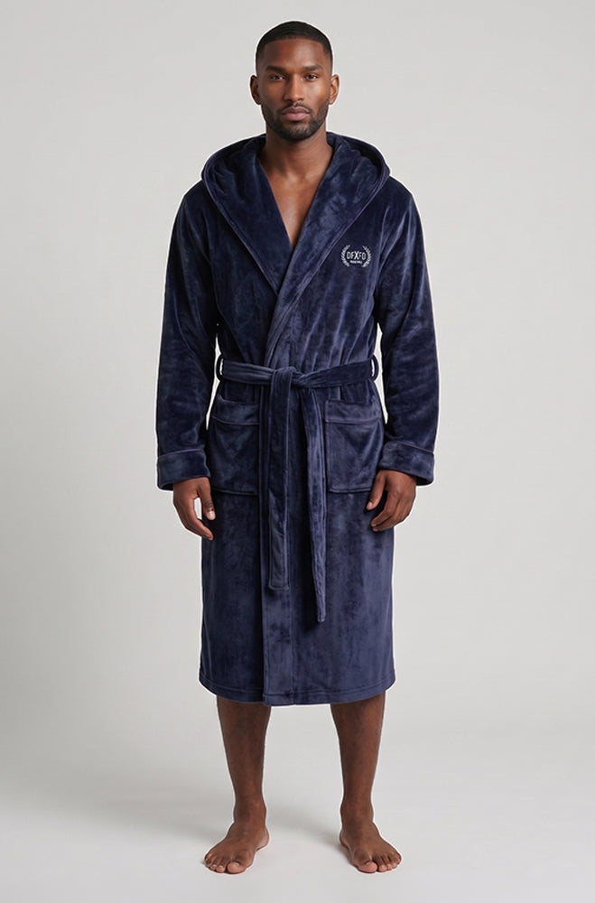 WRAP GOWN WITH HOOD