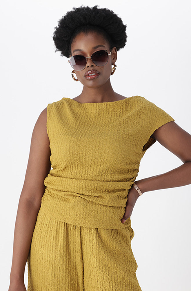 CARA TEXTURED DRAPE TOP
