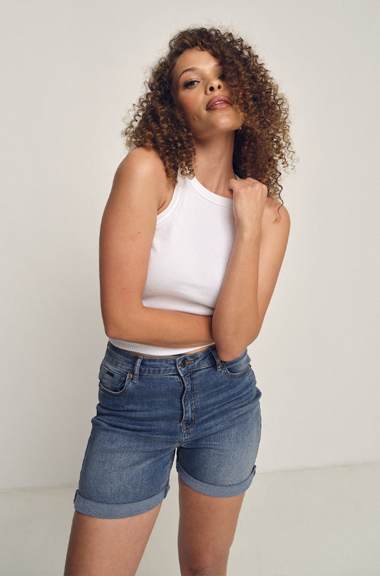 WESTLYN DENIM TURN UP SHORTS