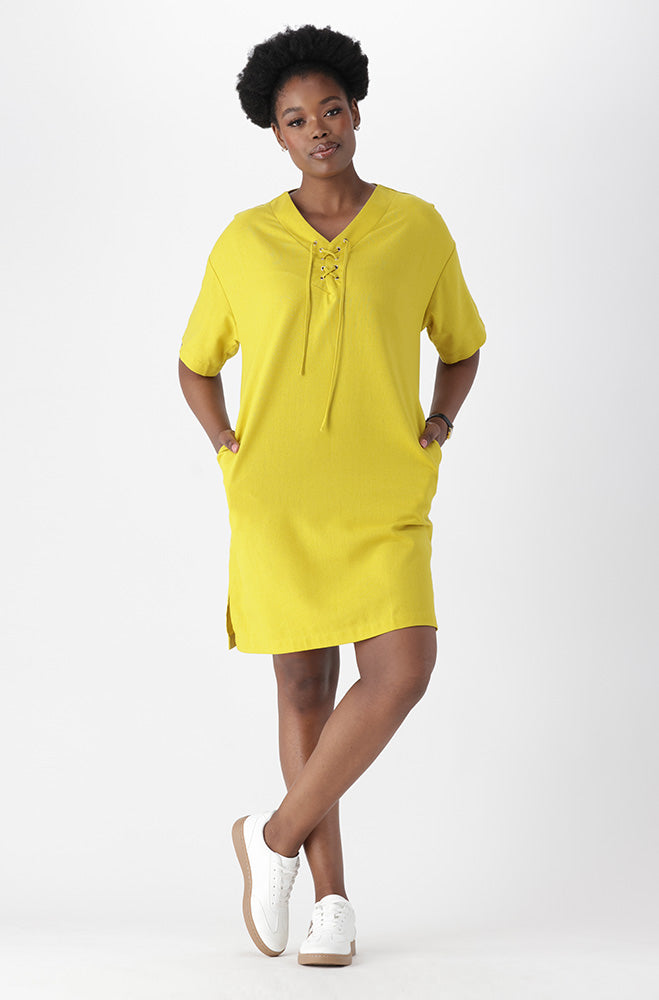 Ladies | Amy Tie Detail Linen Dress Dresses