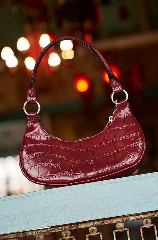 KESHA CROC SHOULDER BAG