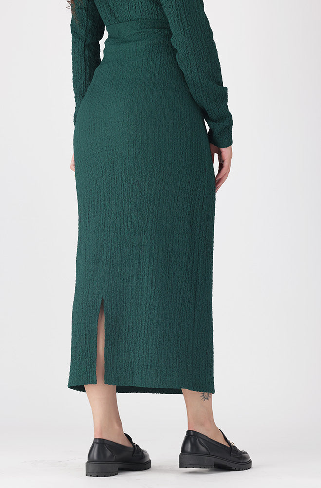 Ladies | Gen Textured Knit Skirt _ 160003 Green Skirts