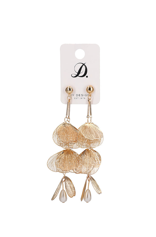 Bridgette Drop Statement Earrings _ 163844 _ Gold