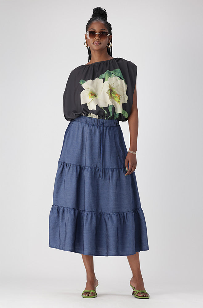 AVAIRA CHAMBRAY SKIRT