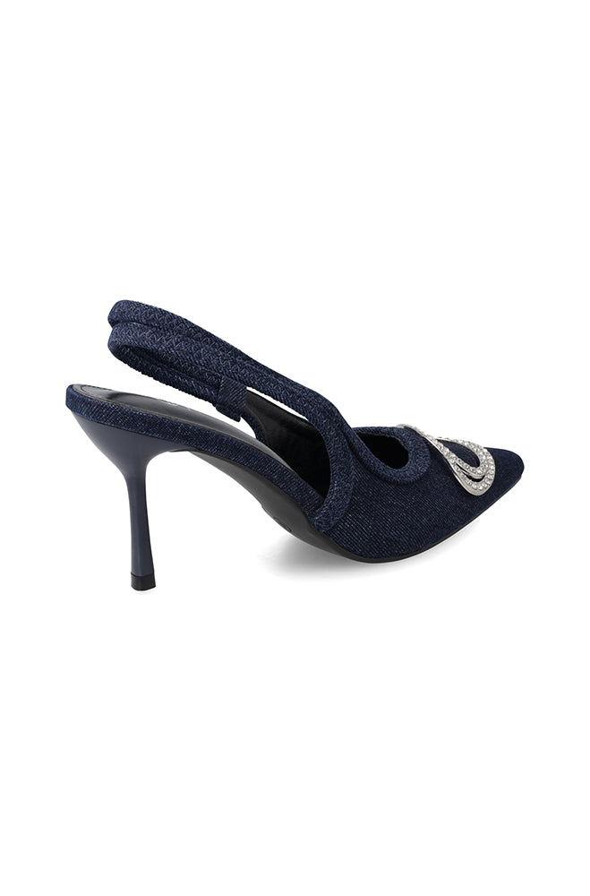 Footwear | Andie Diamante Denim Slingback Heel Heels