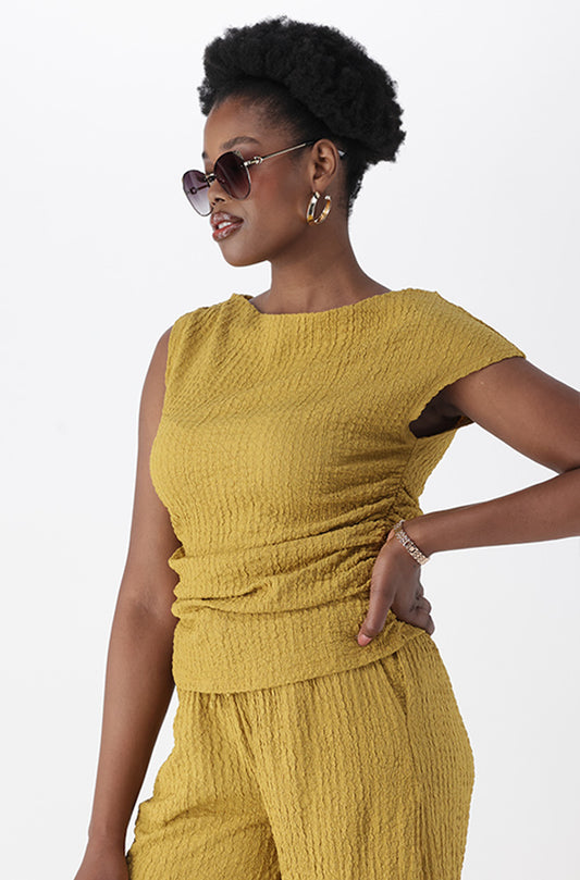 CARA TEXTURED DRAPE TOP