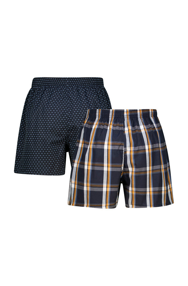 Underwear | Sergio Woven Boxers 2pk _ 157296 Navy Boxer Shorts