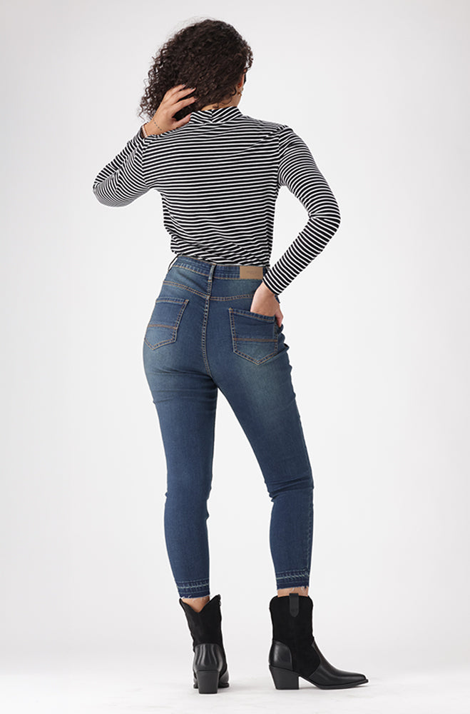 TIA STRIPE TURTLE NECK TOP