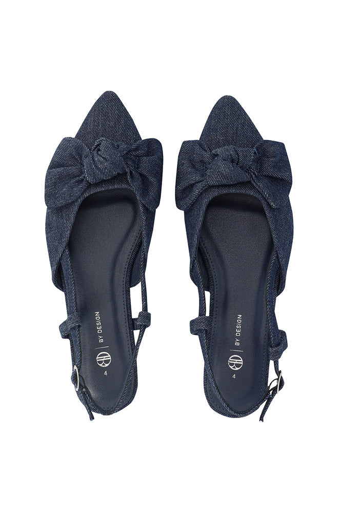 Footwear | Kaylee Denim Bow Slingback Pump Flats