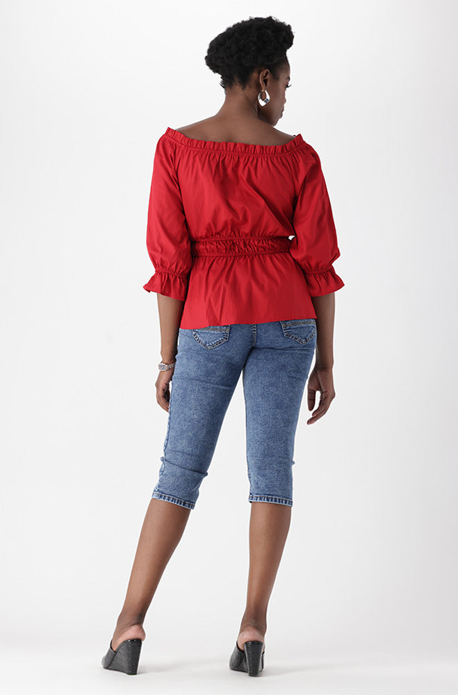 BAILEY DENIM TURN UP PEDAL PUSHER