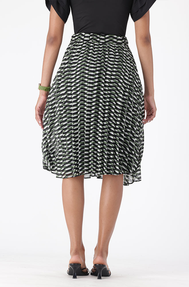 IRIS GEO PLEATED SKIRT
