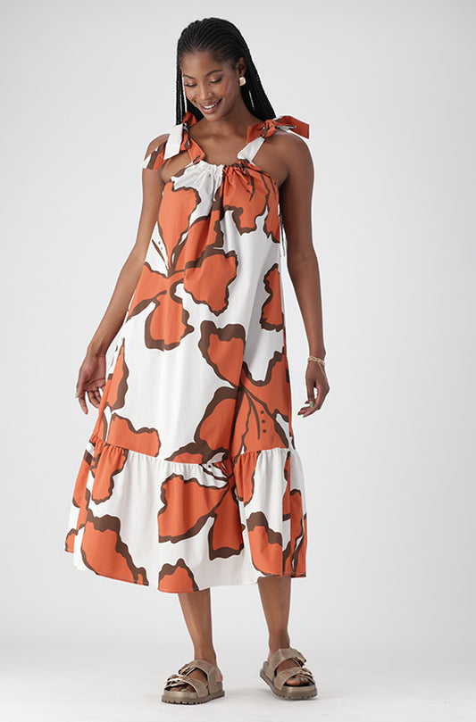 RUBY SHOULDER TIE MAXI DRESS