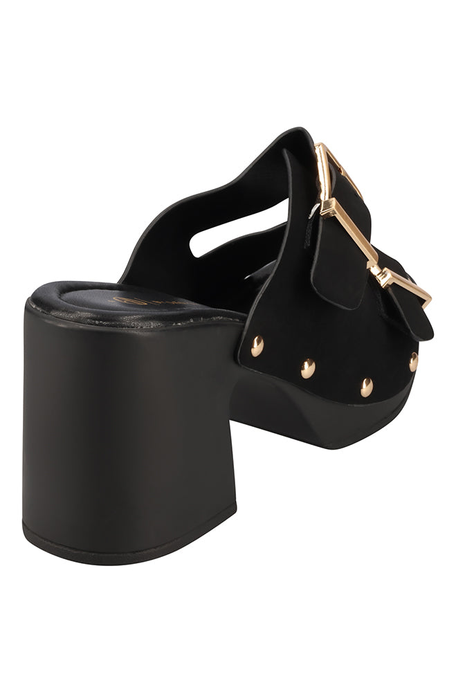 Ava Buckle detail clog wedge