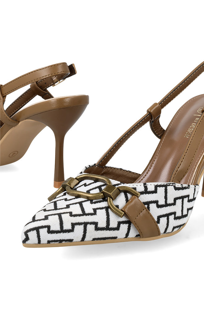 Zetta Graphic pointy slingback