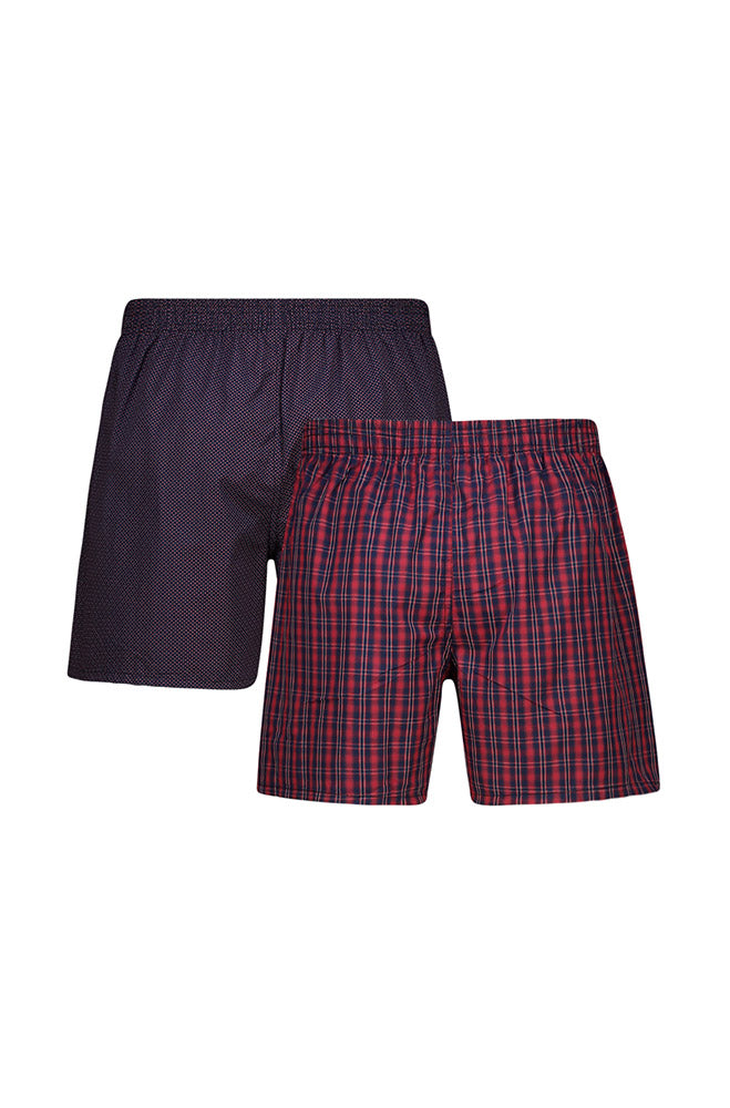 Underwear | Isa Woven Boxers 2pk _ 157274 Red Boxer Shorts