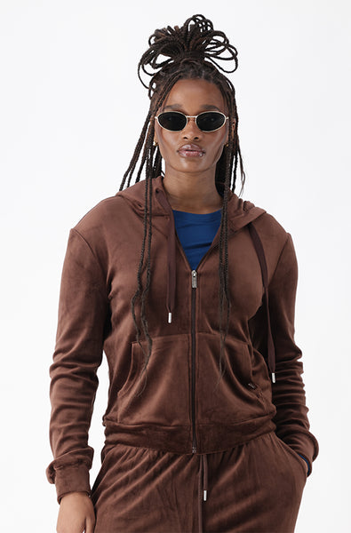 KAIYA VELOUR ZIP THROUGH HOODIE – Dunns