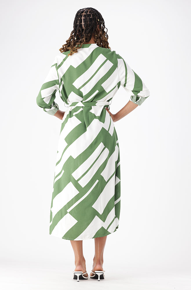 ALANI GEO PRINT SHIRT DRESS