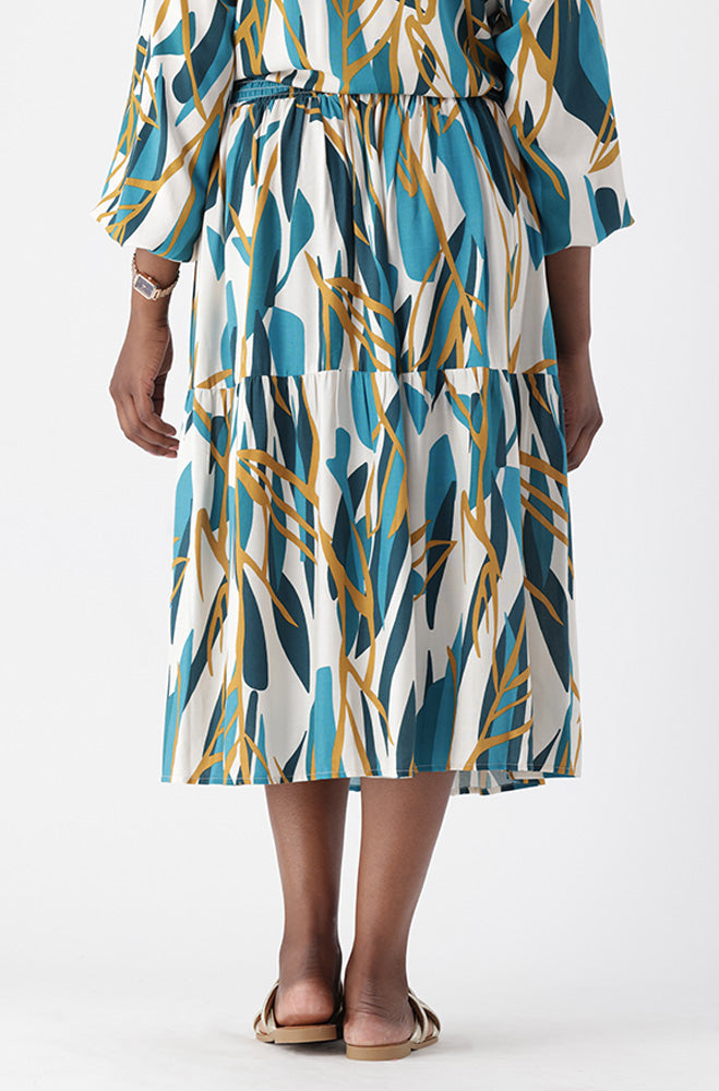 LINA TIERED SHIRRED WAIST SKIRT