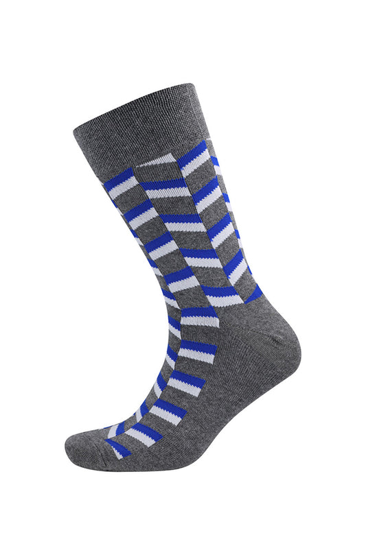 GEO CHEVRON CHARCOAL SINGLE SOCK