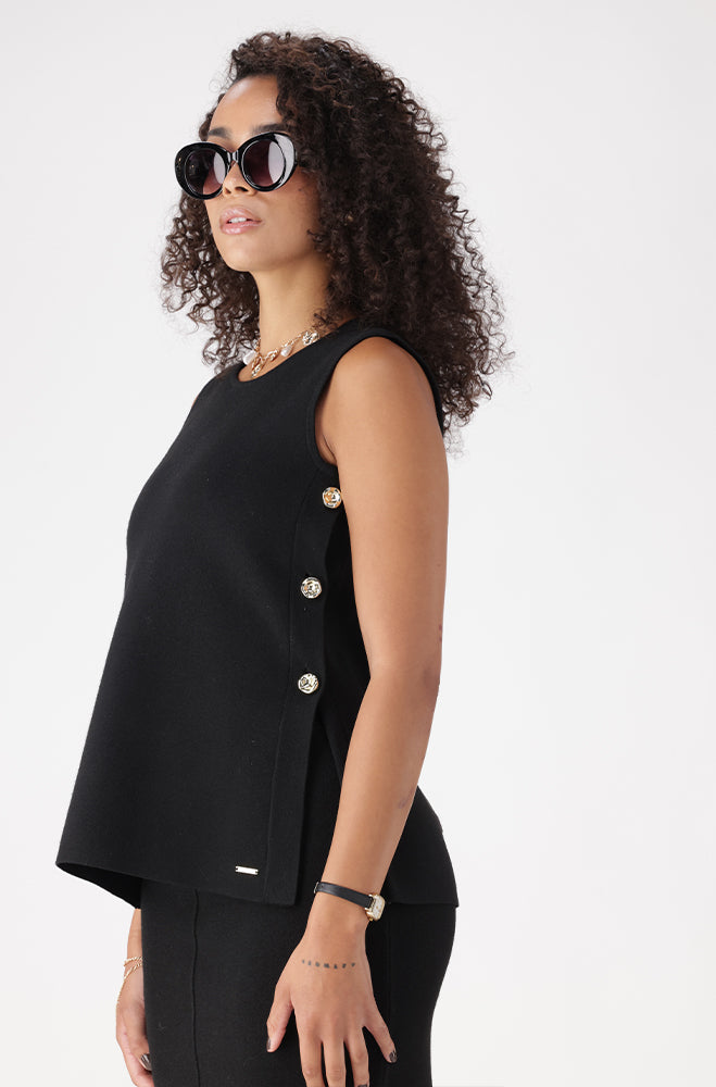 BLAIRE BUTTON DETAIL KNIT TOP