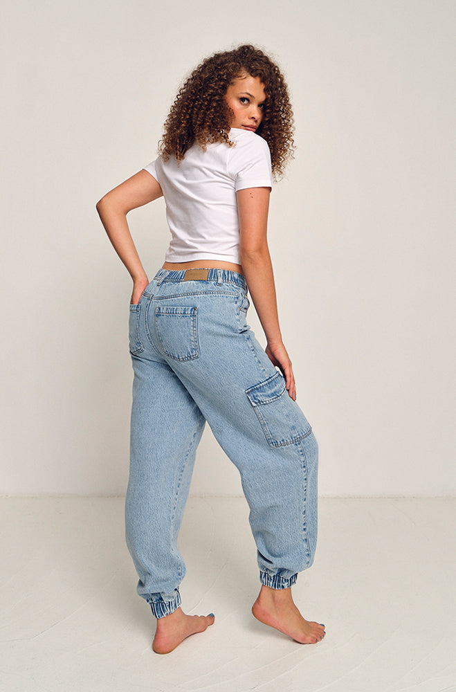 MORGAN DENIM CARGO JOGGER