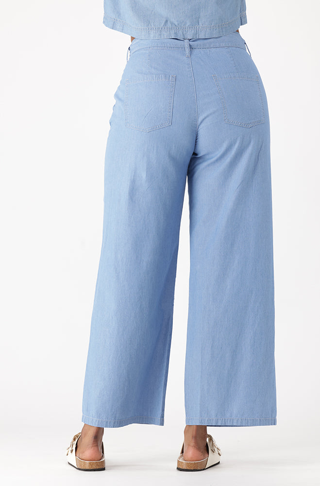 MAXINE DENIM LIGHTWEIGHT WIDE LEG PANTS