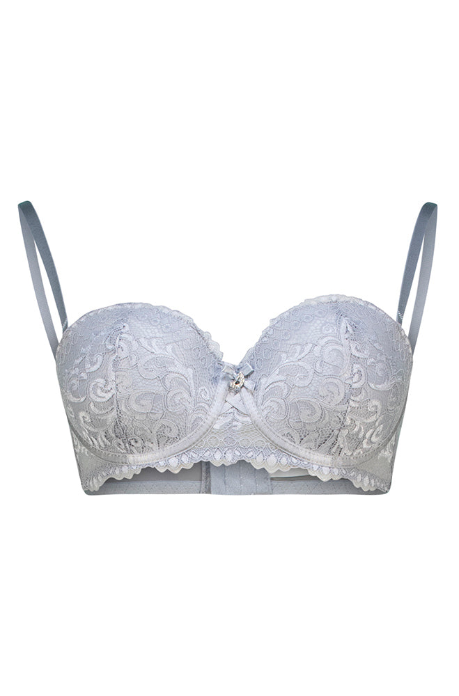 Rania Multiway Lace/Bow Detail Bra _ 164005 _ Silver
