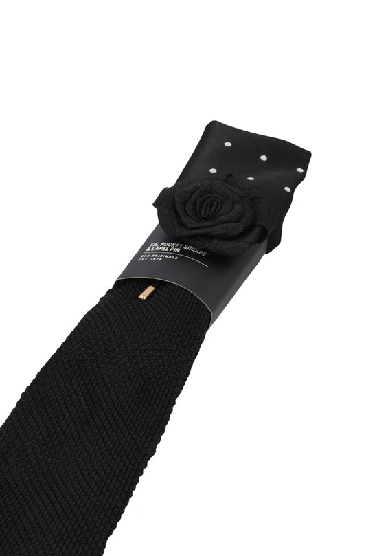 JEFFERY TIE SET INCL LAPEL PIN AND POCKET SQUARE