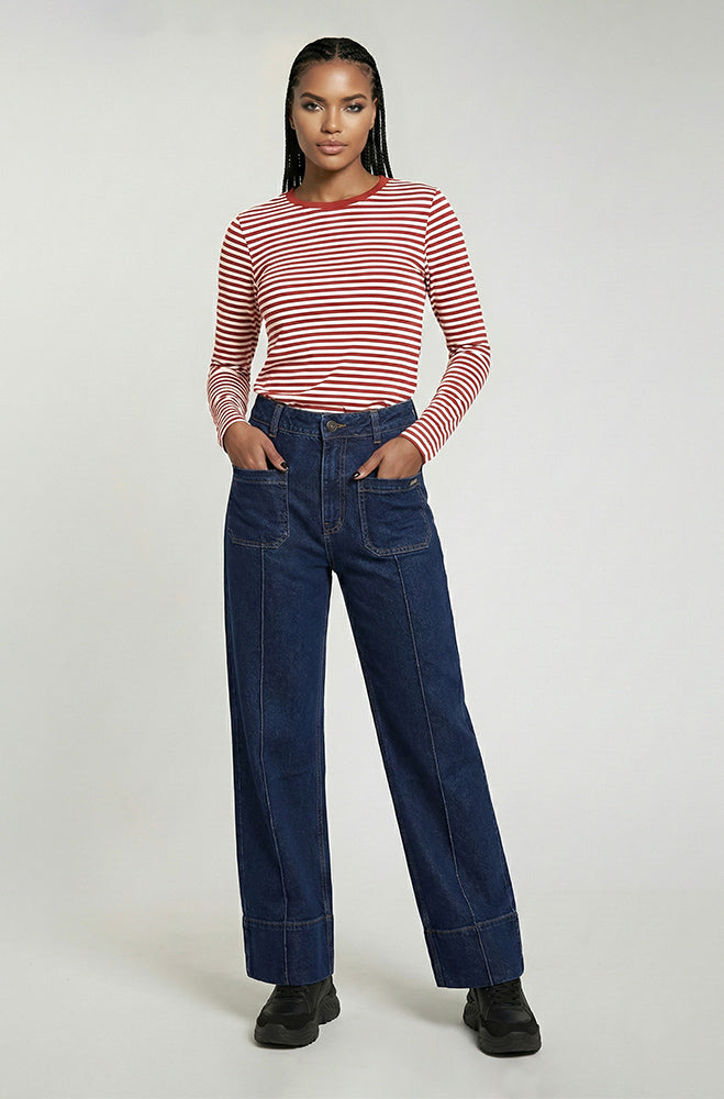 CLEO STRIPE CREW NECK TEE