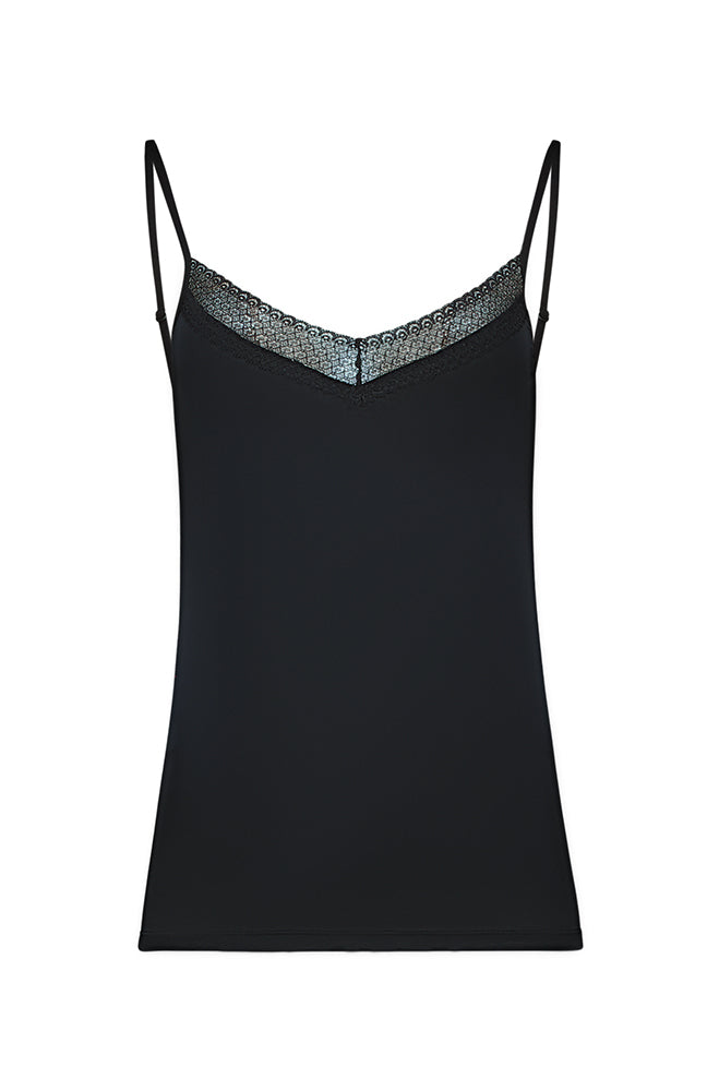 Kendra Lace Front Adjustable Strap Cami _ 168059 _ Black