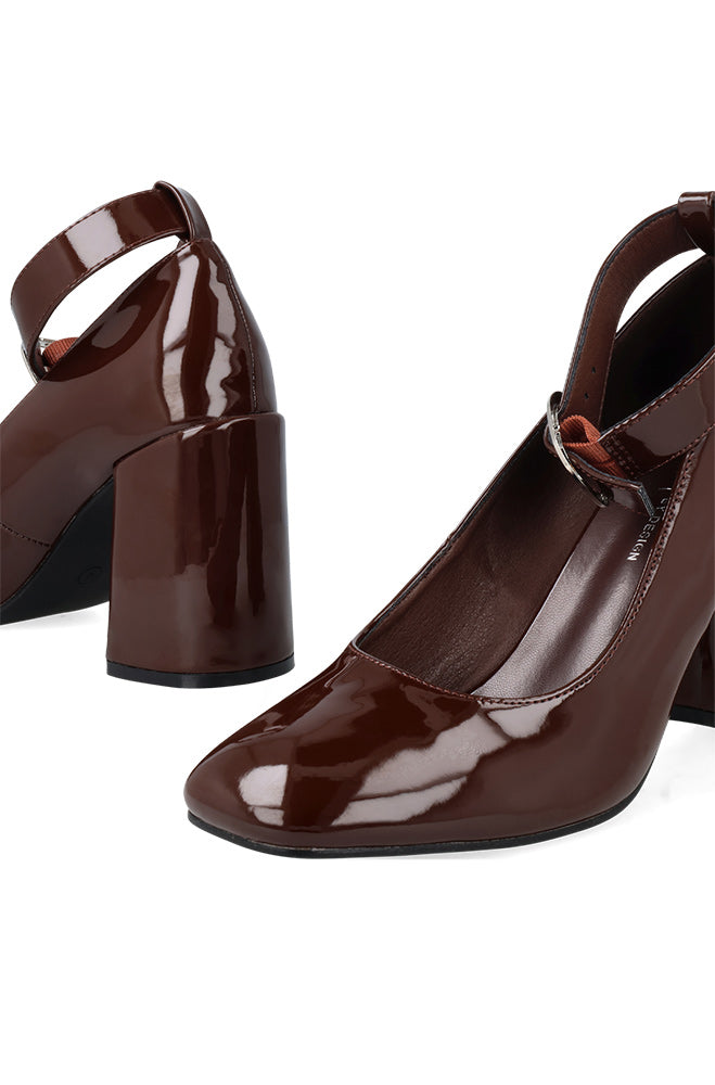 Miranda ankle tie block heel