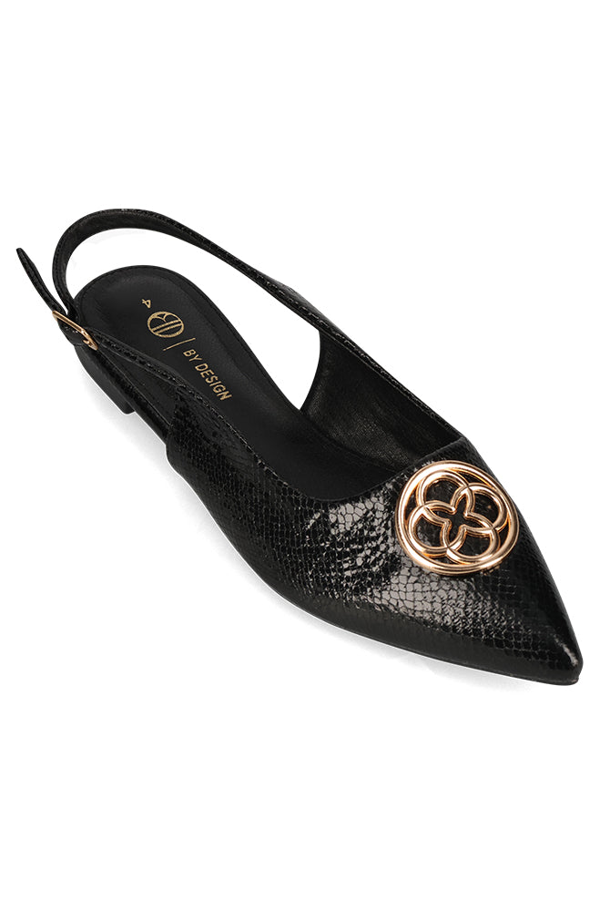 Emma Textured pointed slingback