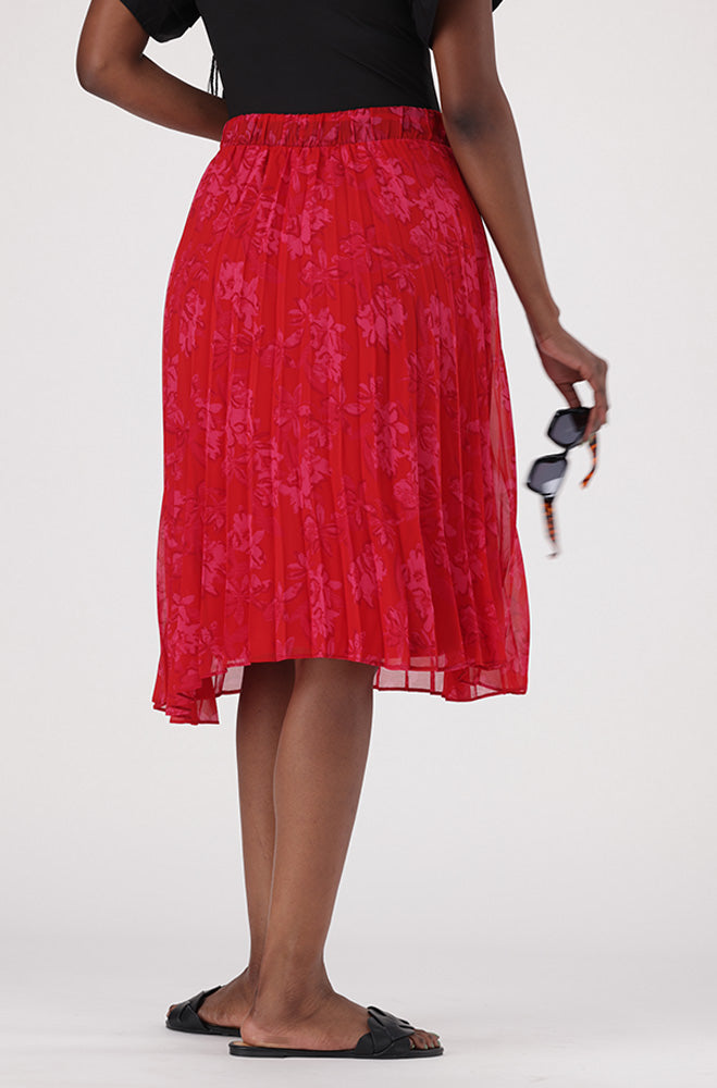 IRIS FLORAL PLEATED SKIRT